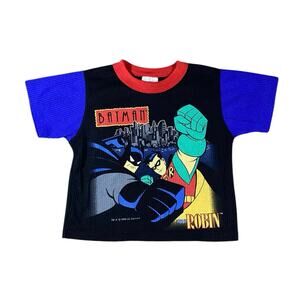 Vintage 90s Batman & Robin Thermal Tee - 5T